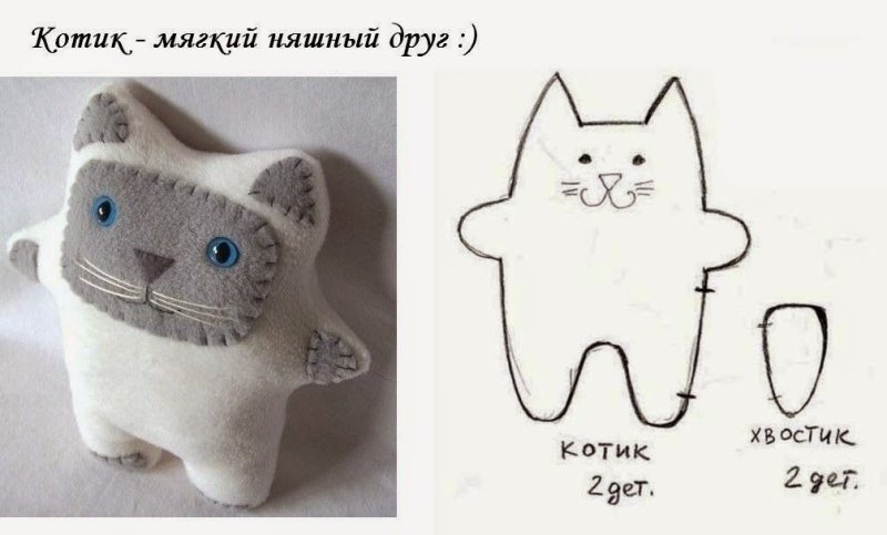 Фетровая игрушка котик