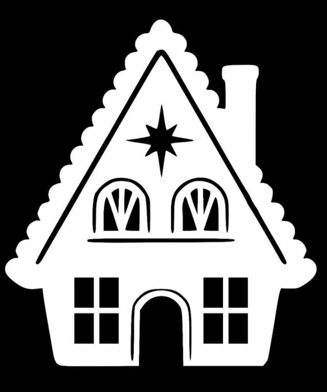 Трафареты на окна домики