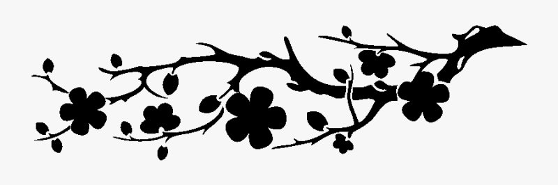 Веточки для декора трафарет