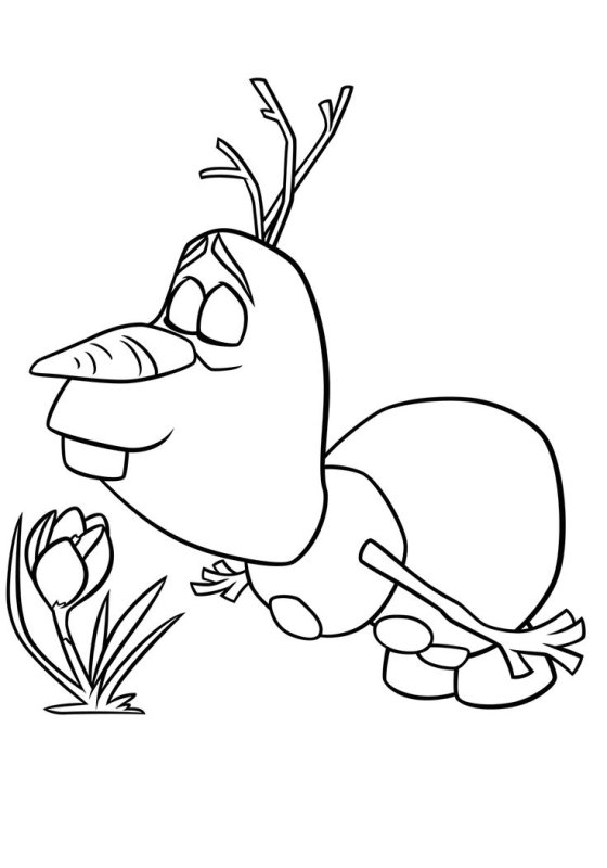 Раскраска Олафа из холодного сердца