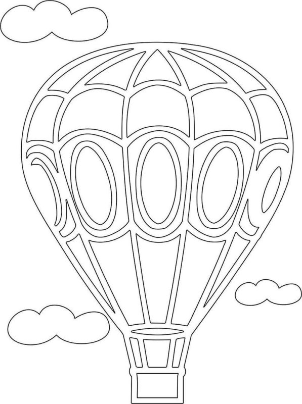 Воздушный шар трафарет на окно