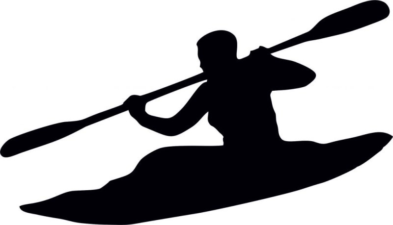 Силуэт гребца на байдарке