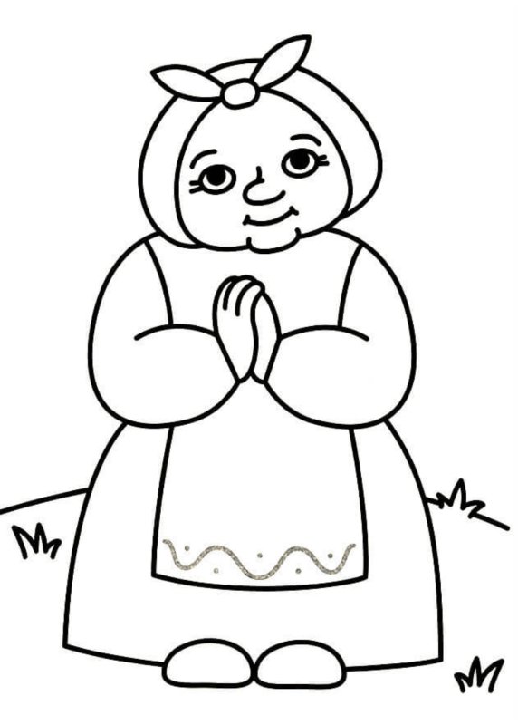 Раскраска бабушка