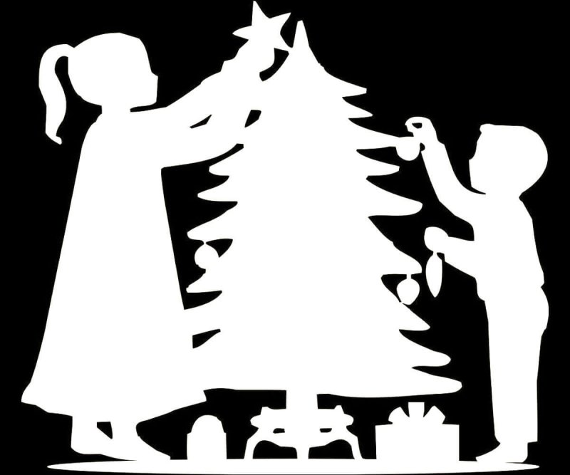 Трафареты на окна новогодние