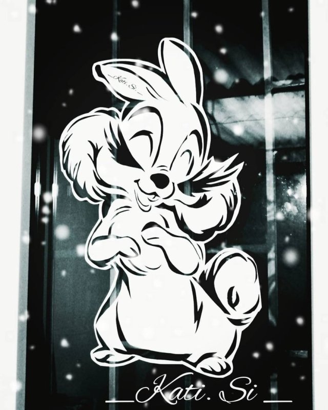 Зайчики для украшения окон