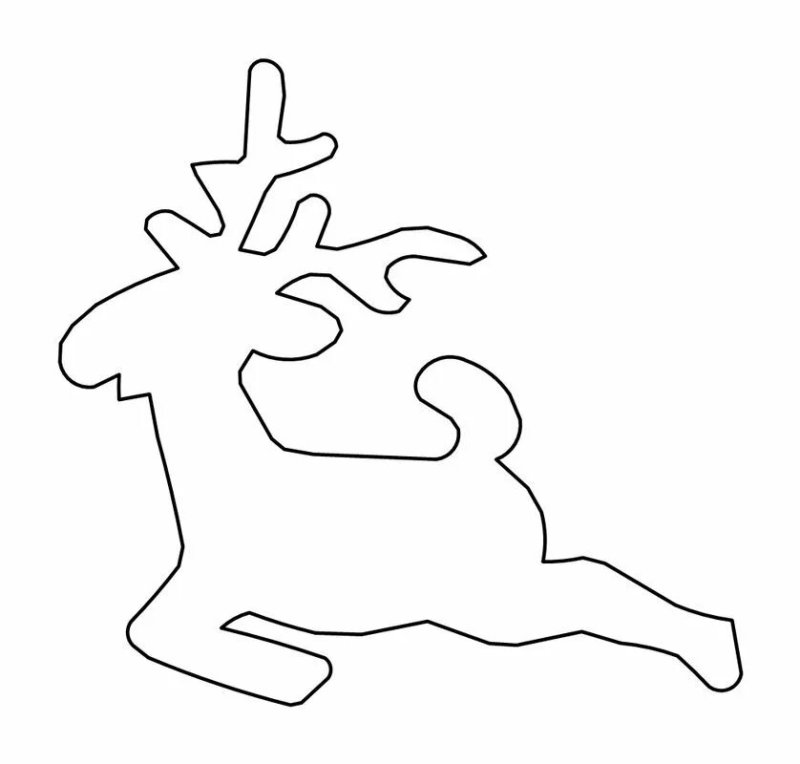 Новогодний олень трафарет