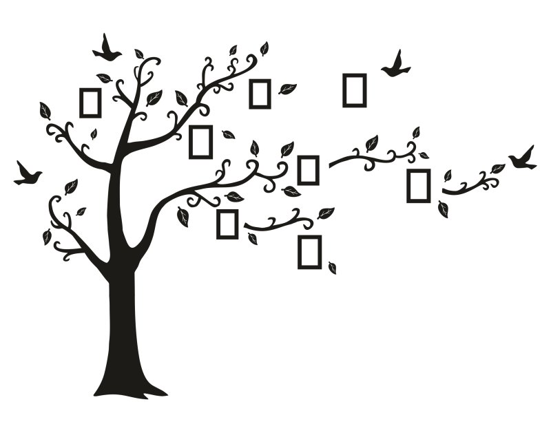 Силуэт дерева на стене