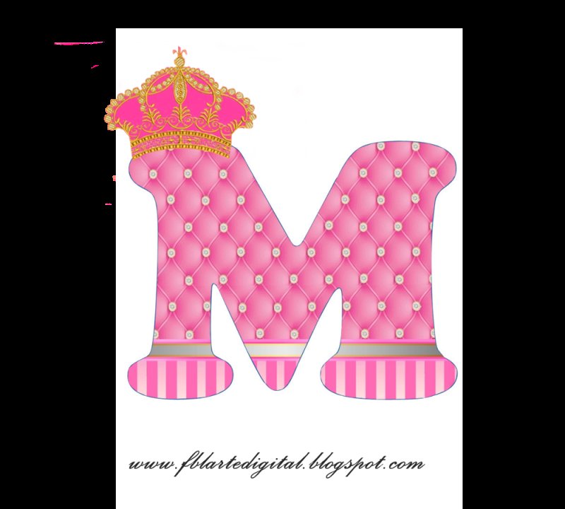 Буква а розовая с короной