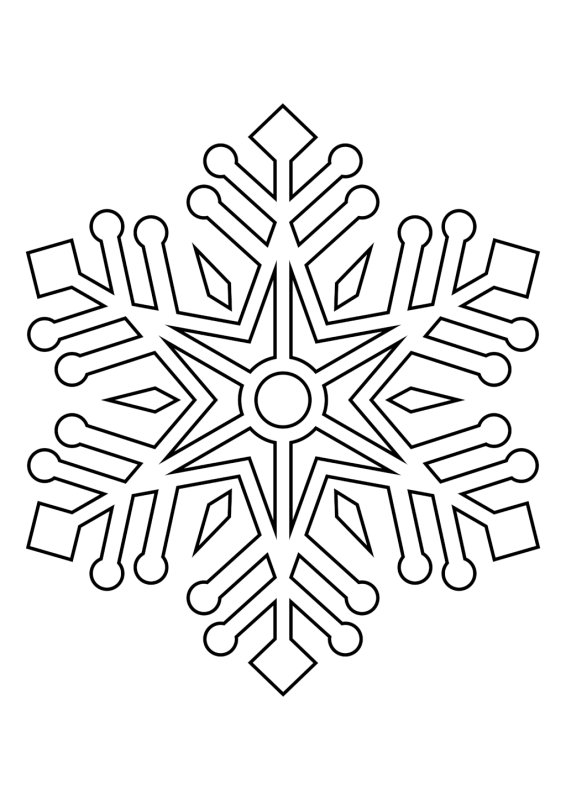 Снежинка раскраска