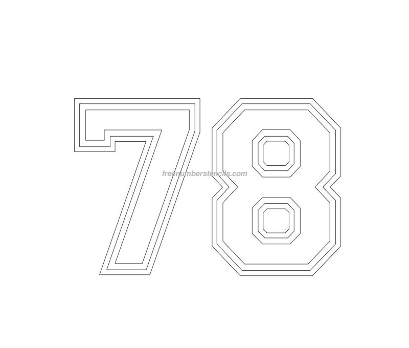 Цифра 70 трафарет