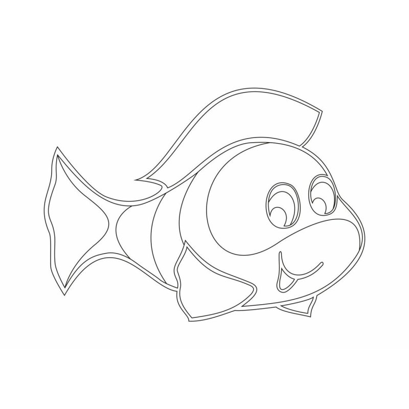 Трафарет рыбы для рисования