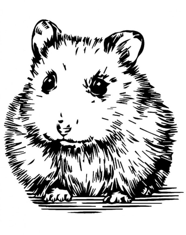 Раскраска хомяк