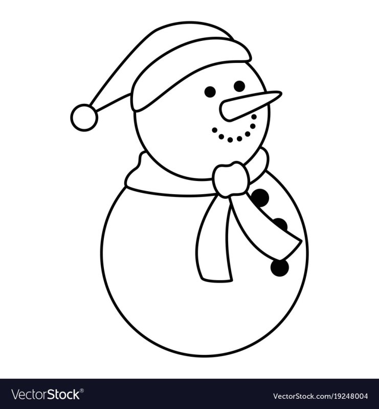 Милый Снеговичок раскраска