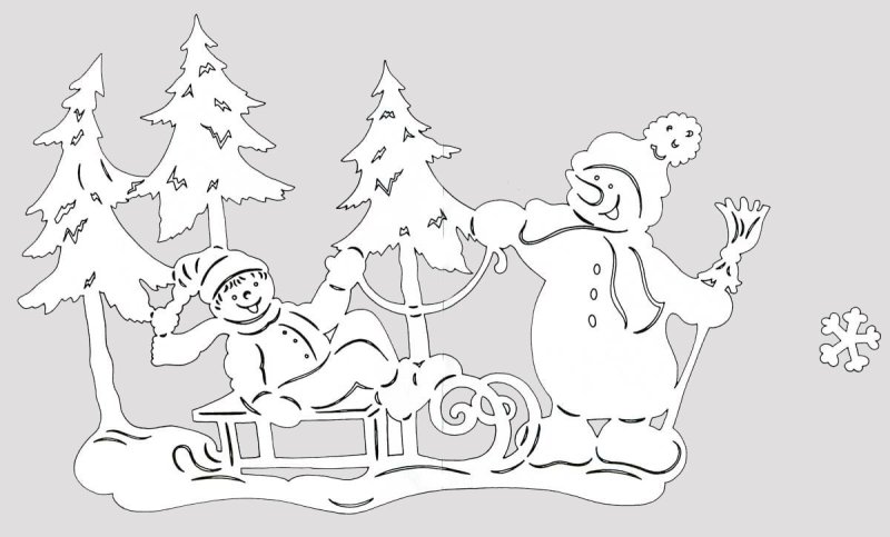 Новогодние вырезки на окна