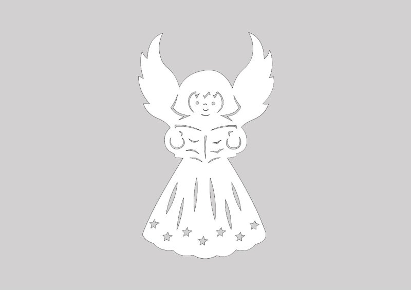 Трафарет на окно новый год Ангелочек