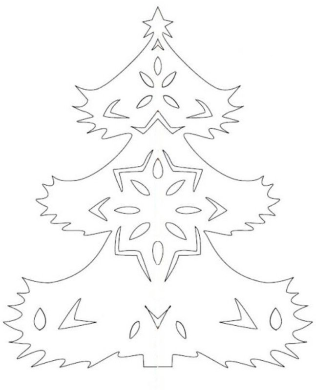 Елка трафарет на окно