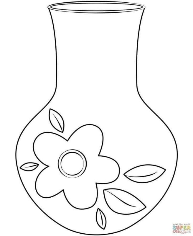 Ваза для раскрашивания детям