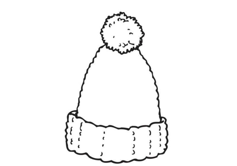 Трафарет шубы и шапки для детей