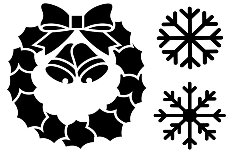 Трафареты на окна для распыления снега