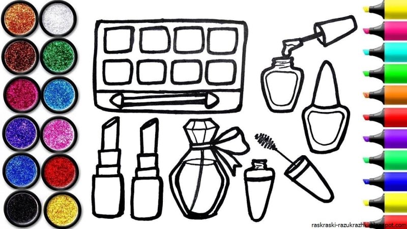 Косметика раскраска для детей