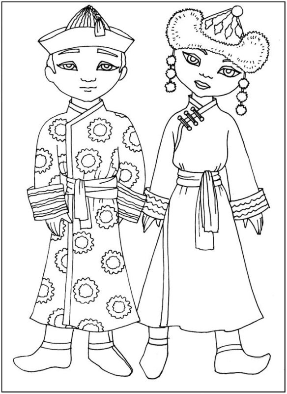 Чуваши национальный костюм раскраска