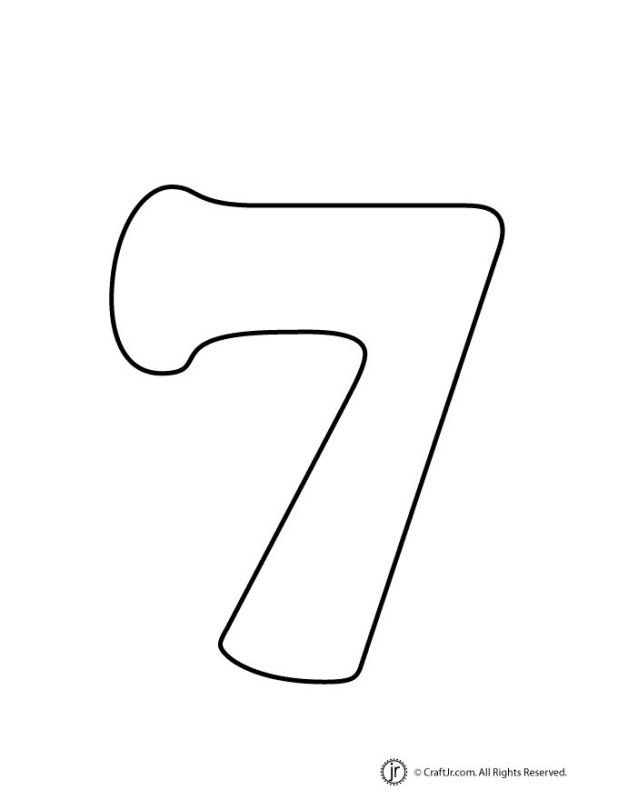 Красивая цифра 7 трафарет