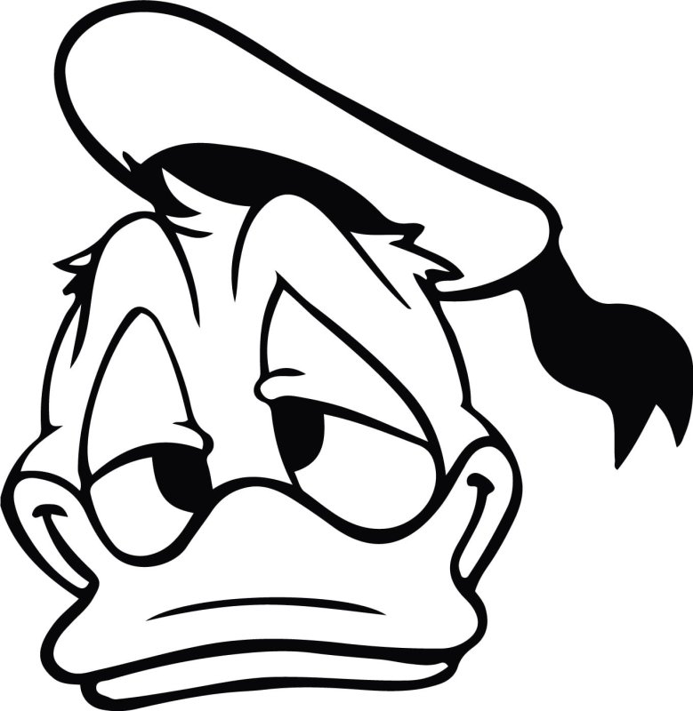 Дональд дак черно белый