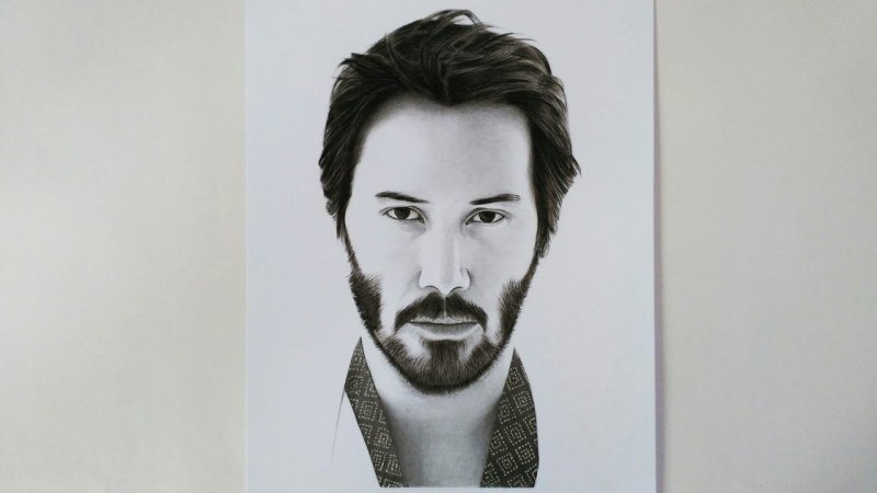 Киану Ривз карандашом