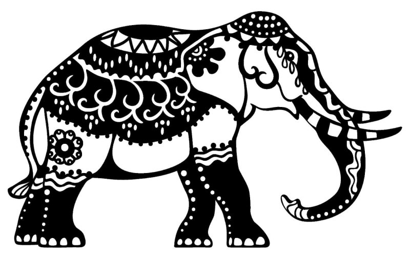 Трафарет слона для вырезания