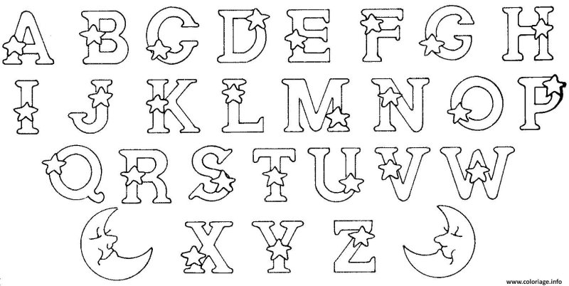 Трафарет алфавита для вырезания