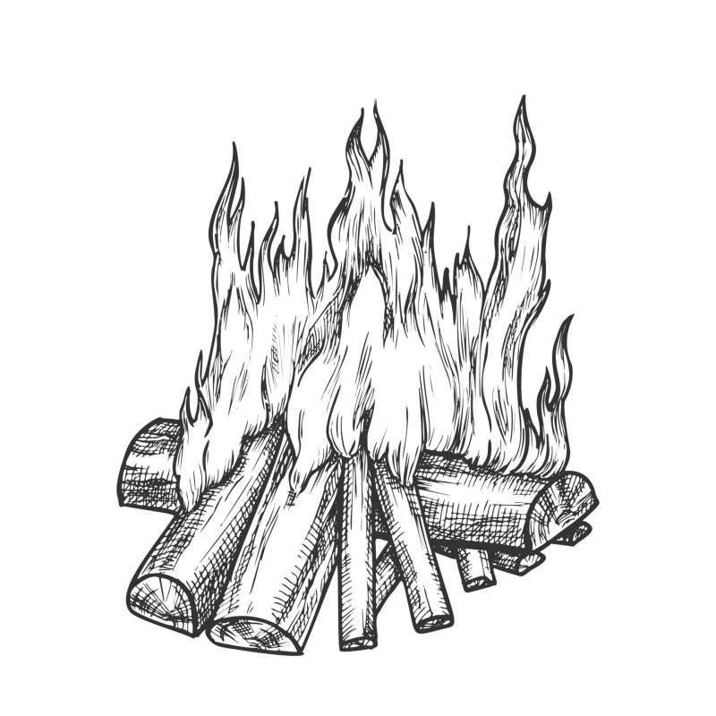 Костер карандашом