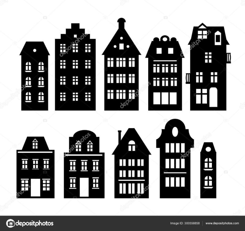 Трафарет дом в голландском стиле