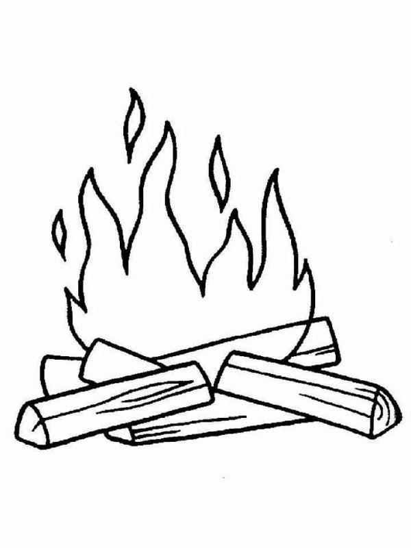 Костёр рисунок карандашом