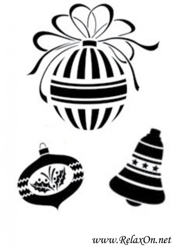 Новогодние шары трафарет