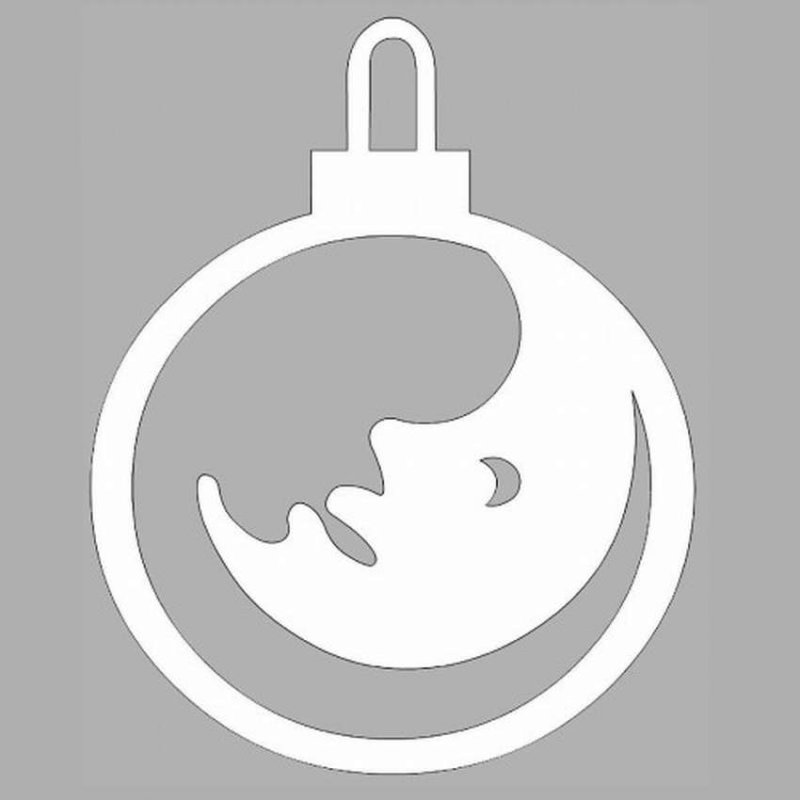 Трафарет елочной игрушки для вырезания