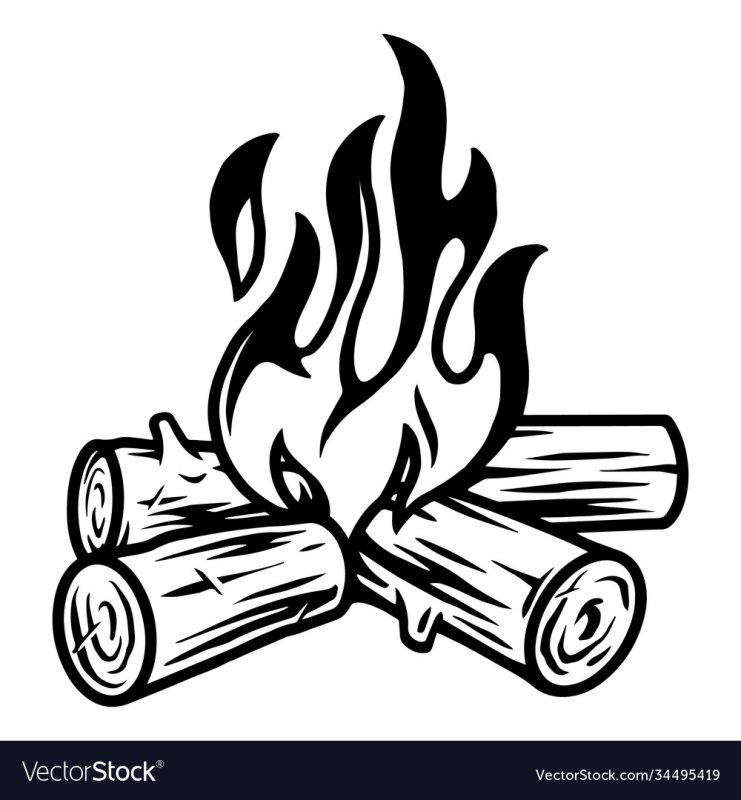 Костер силуэт