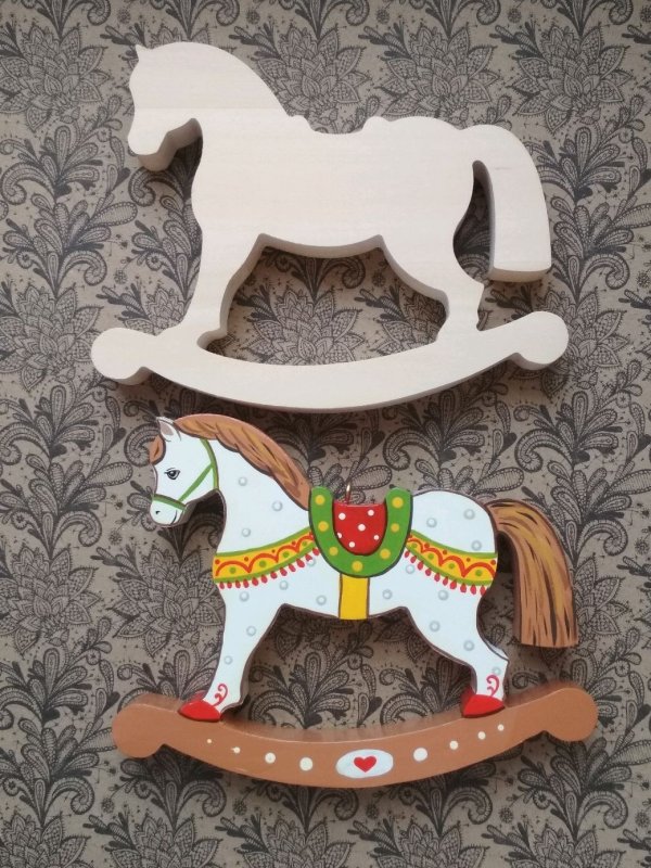 Лошадка качалка Расписная