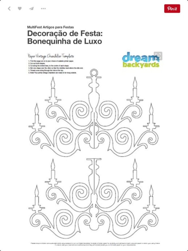 Канделябр трафарет