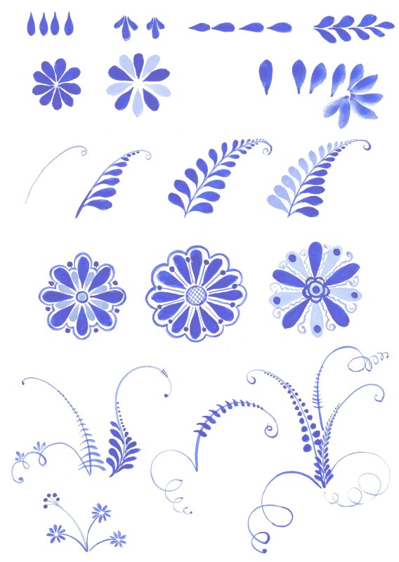 Элементы гжельской росписи Гжель