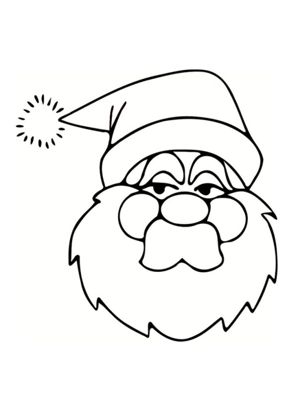 Дед Мороз лицо раскраска для детей