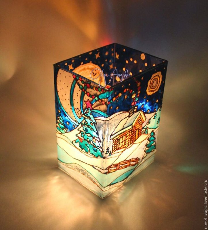 Витражная роспись подсвечников
