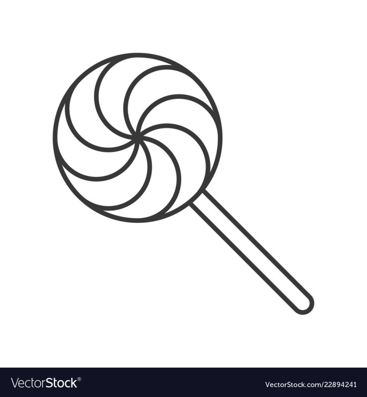 Раскраска леденец на палочке