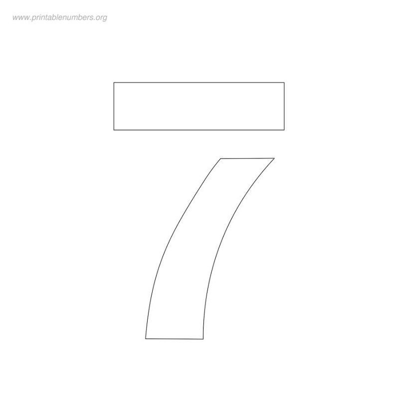 Цифра 7 трафарет