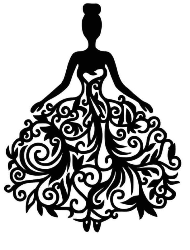 Трафарет платья