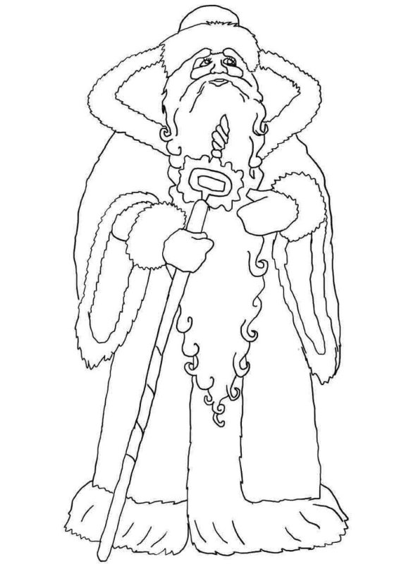Дед Мороз раскраска для детей