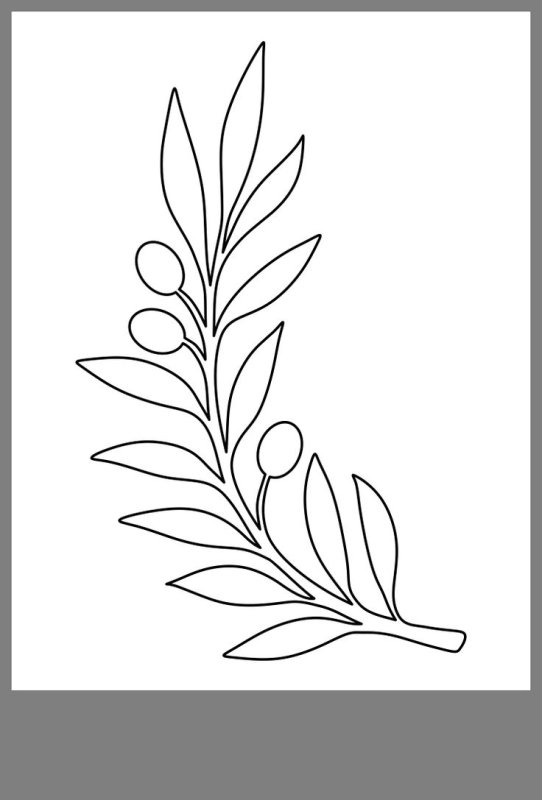 Трафарет веточки с листьями