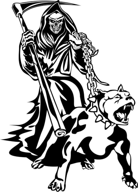 Смерть с косой трафарет