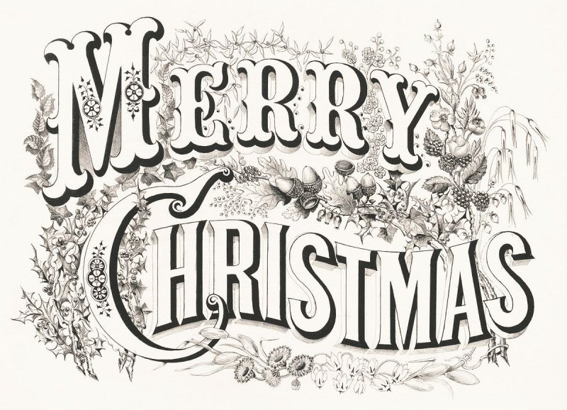 Надписи с новым годом Винтажные