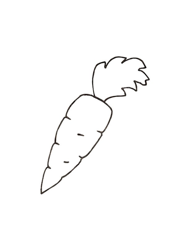 Картинка для раскрашивания морковь для детей