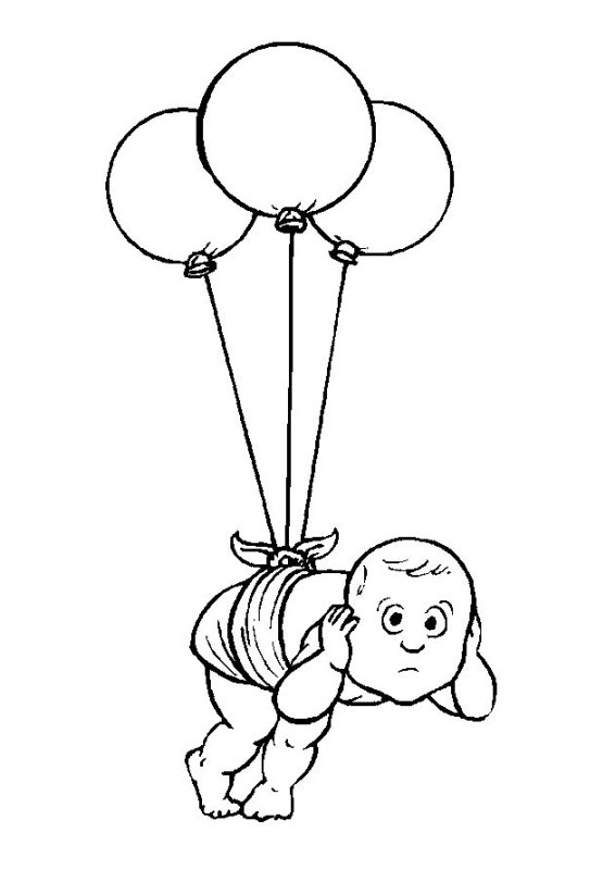 Воздушный шар раскраска для малышей